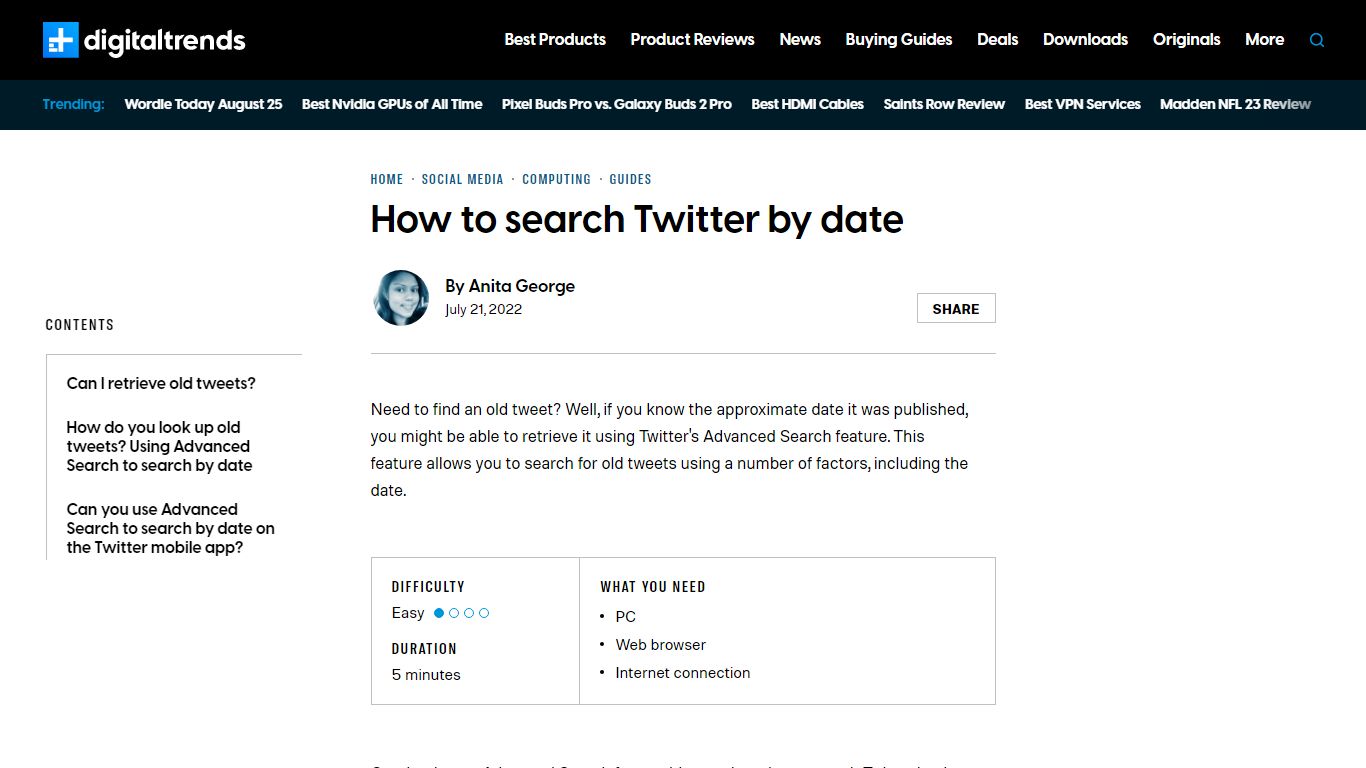 How to search Twitter by date | Digital Trends